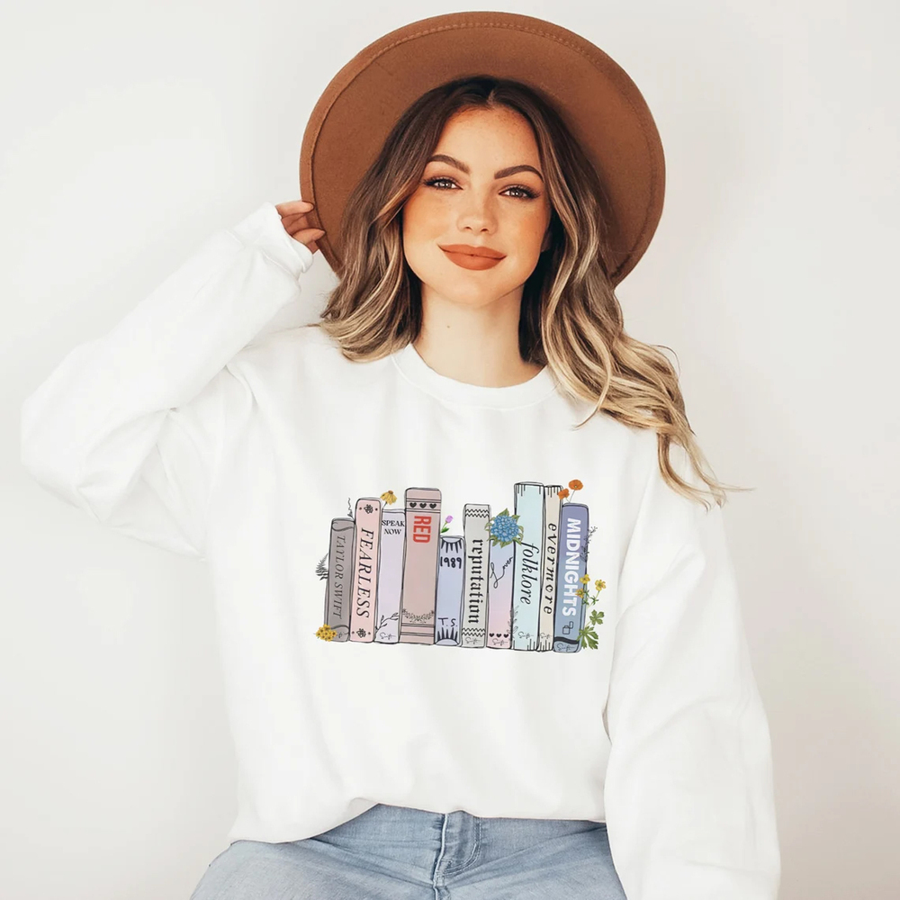 Albums As Books Sweatshirt Taylor Taylor Eras Sweatshirt
